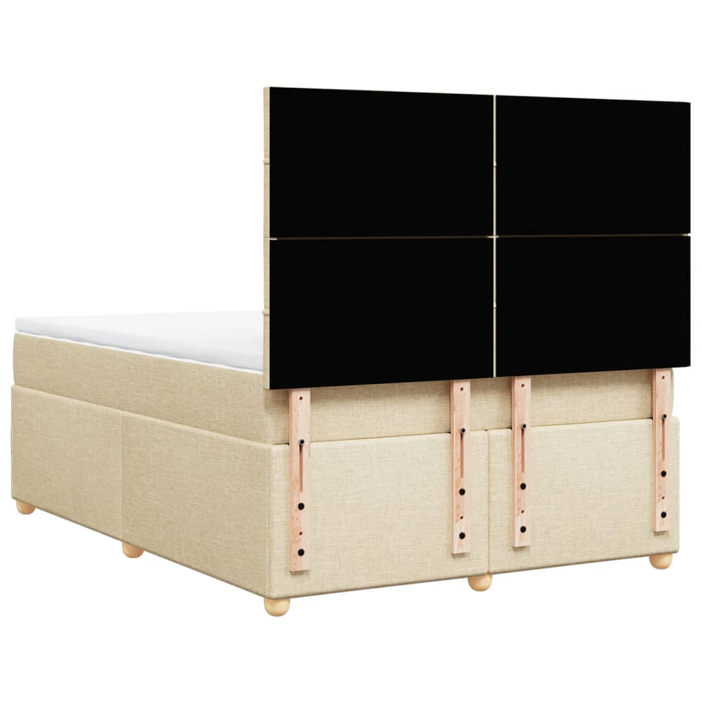 vidaXL Κρεβάτι Boxspring με Στρώμα Κρεμ 160x200 εκ. Υφασμάτινο