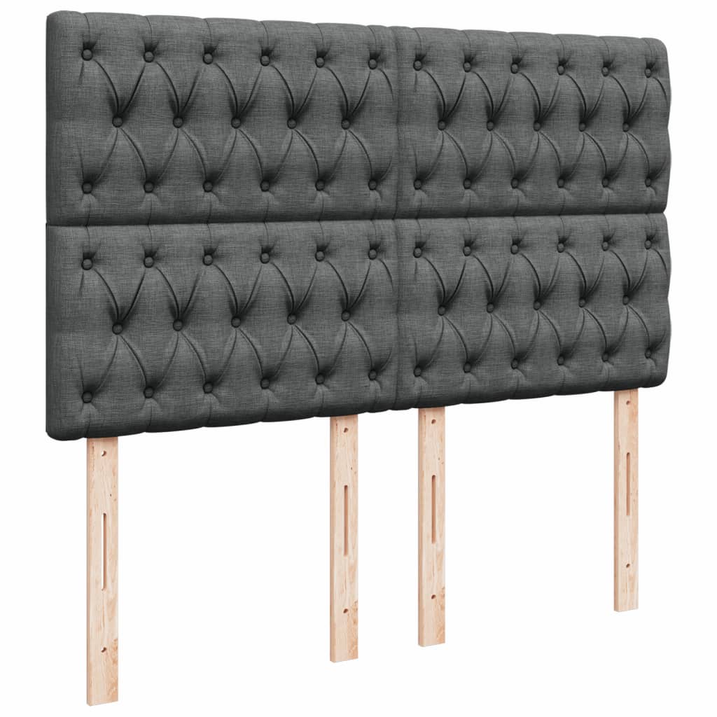 vidaXL Κρεβάτι Boxspring με Στρώμα Σκούρο Γκρι 160x200 εκ Υφασμάτινο