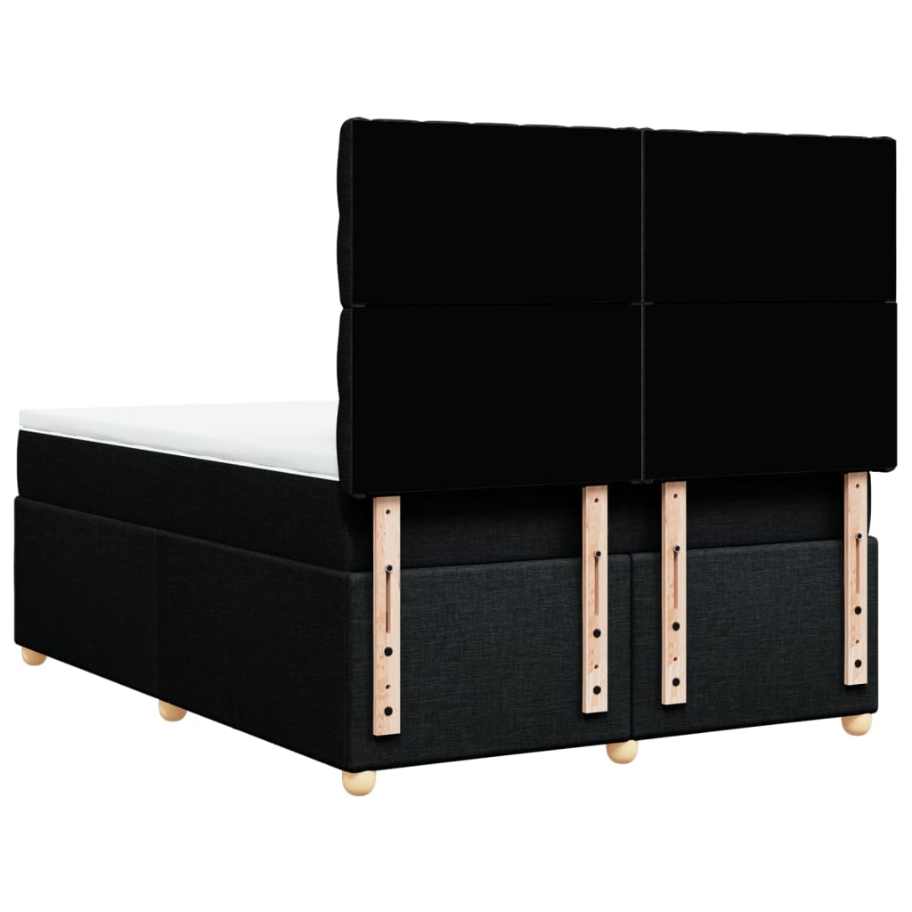 vidaXL Κρεβάτι Boxspring με Στρώμα Μαύρο 160x200 εκ. Υφασμάτινο