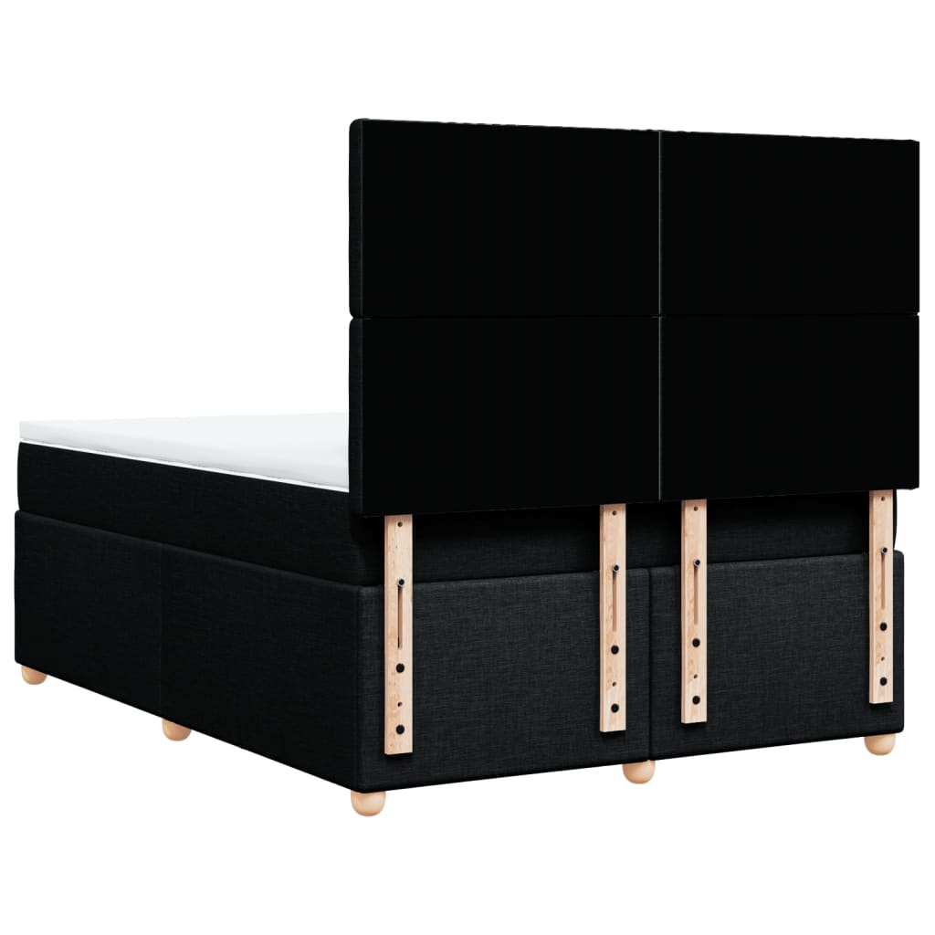 vidaXL Κρεβάτι Boxspring με Στρώμα Μαύρο 160x200 εκ. Υφασμάτινο