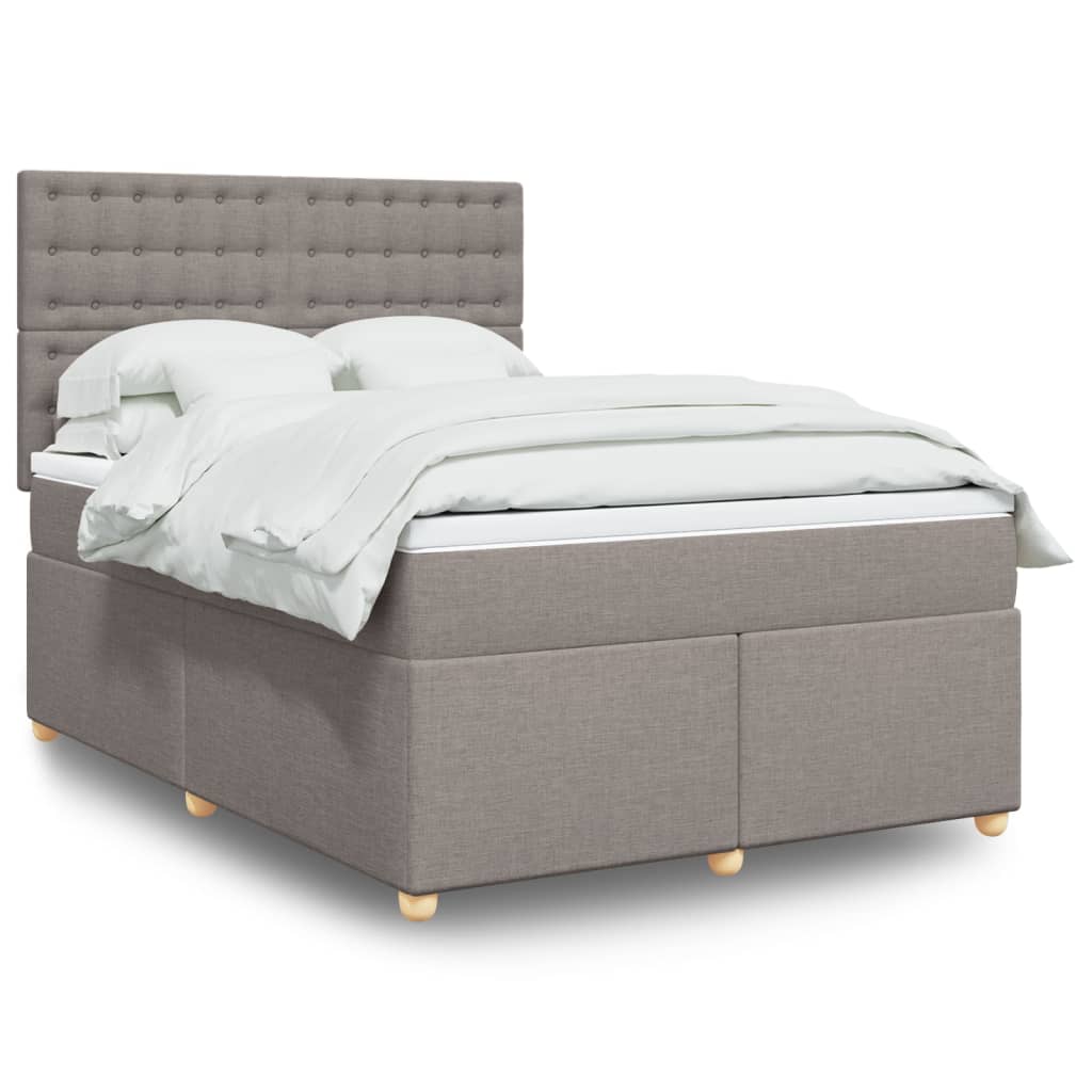 vidaXL Κρεβάτι Boxspring με Στρώμα Taupe 160x200 εκ. Υφασμάτινο