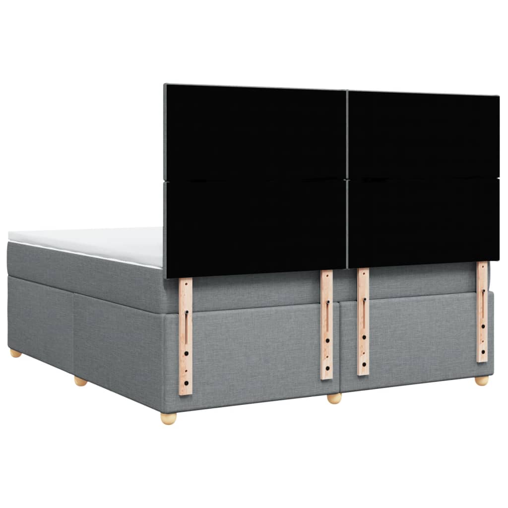 vidaXL Κρεβάτι Boxspring με Στρώμα Ανοιχτό Γκρι 180x200 εκ. Υφασμάτινο