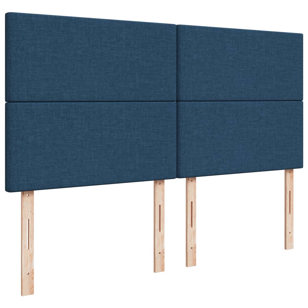 vidaXL Κρεβάτι Boxspring με Στρώμα Μπλε 180x200 εκ. Υφασμάτινο