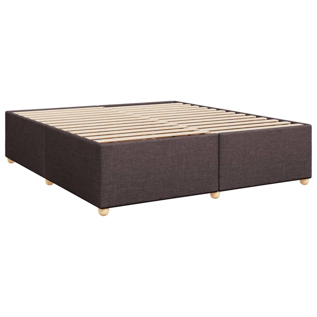 vidaXL Κρεβάτι Boxspring με Στρώμα Σκούρο Καφέ 180x200 εκ Υφασμάτινο