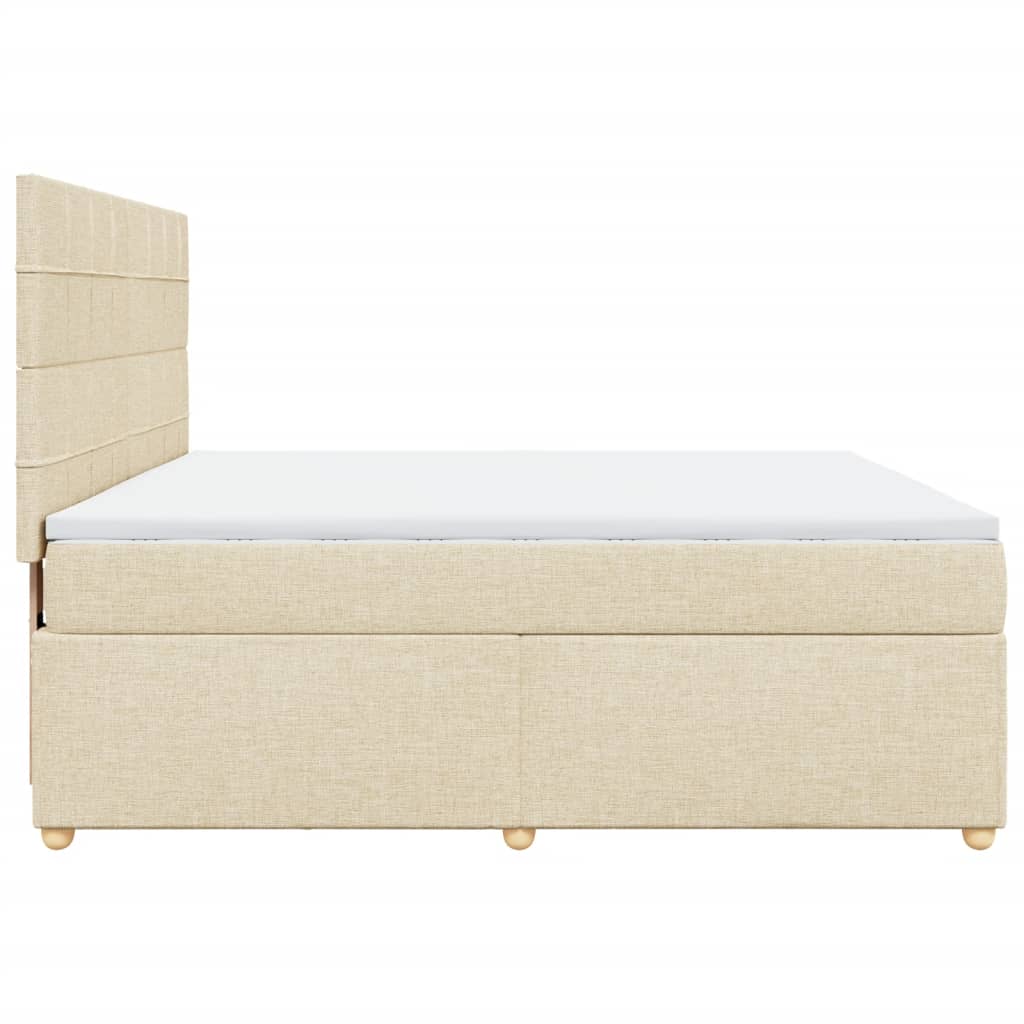 vidaXL Κρεβάτι Boxspring με Στρώμα Κρεμ 180x200 εκ. Υφασμάτινο