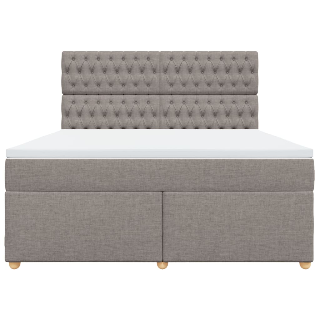 vidaXL Κρεβάτι Boxspring με Στρώμα Taupe 180x200 εκ. Υφασμάτινο