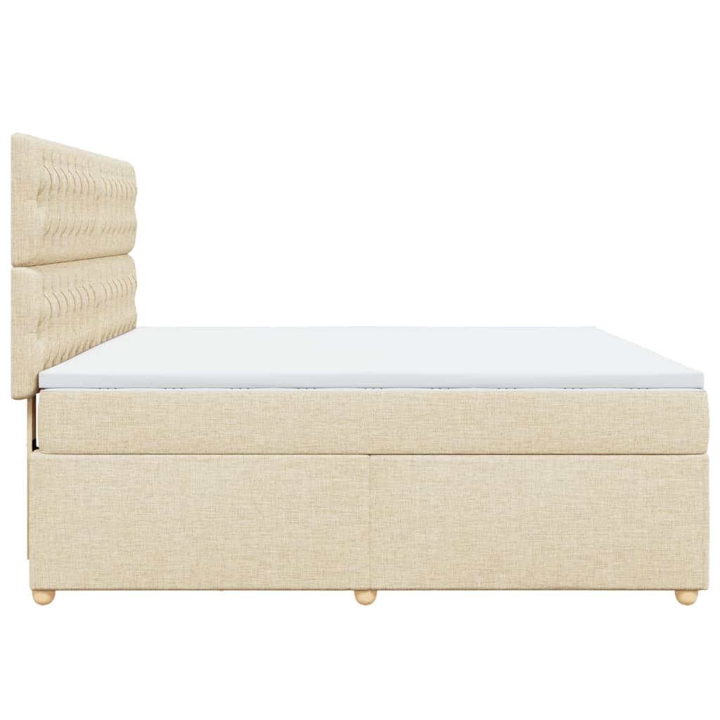 vidaXL Κρεβάτι Boxspring με Στρώμα Κρεμ 180x200 εκ. Υφασμάτινο