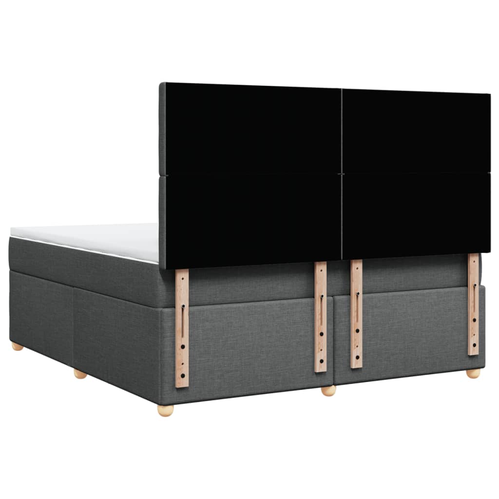 vidaXL Κρεβάτι Boxspring με Στρώμα Σκούρο Γκρι 180x200 εκ Υφασμάτιν