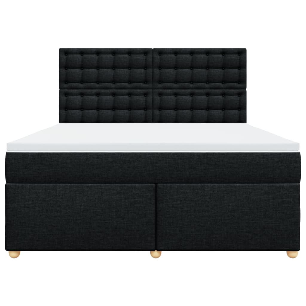 vidaXL Κρεβάτι Boxspring με Στρώμα Μαύρο 180x200 εκ. Υφασμάτινο