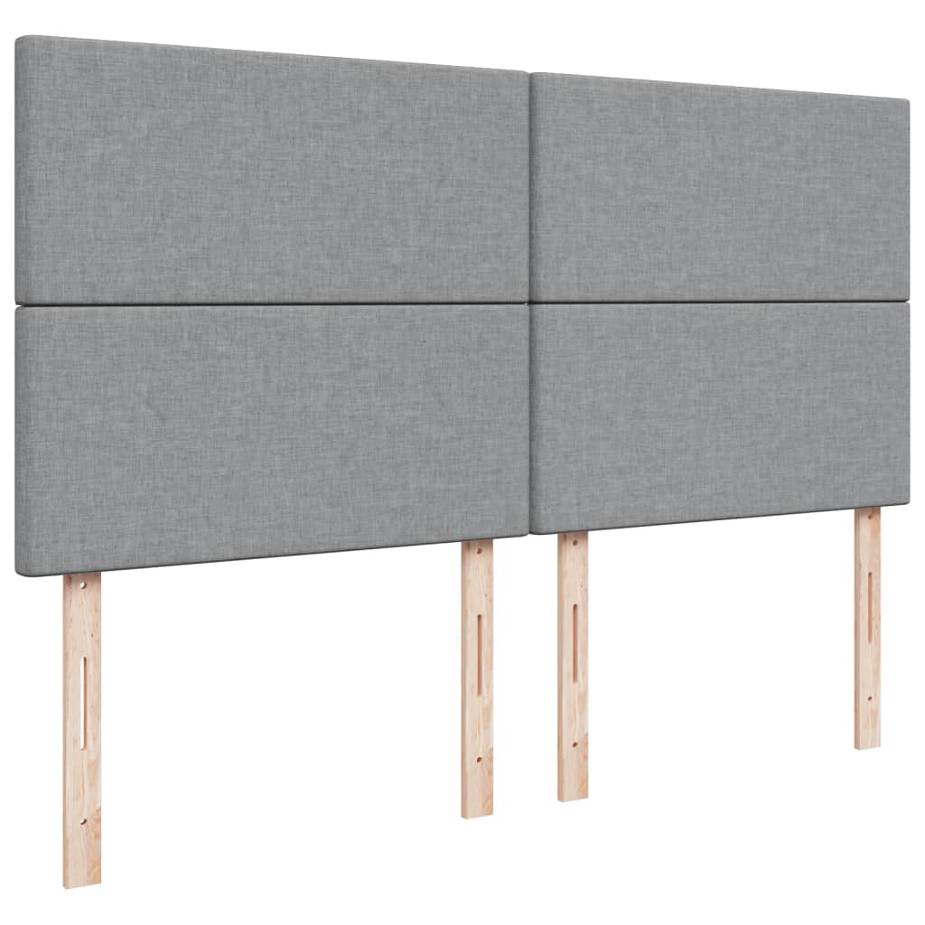 vidaXL Κρεβάτι Boxspring με Στρώμα Ανοιχτό Γκρι 200x200 εκ. Υφασμάτινο