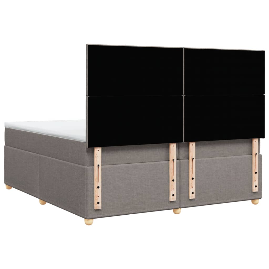vidaXL Κρεβάτι Boxspring με Στρώμα Taupe 200x200 εκ. Υφασμάτινο