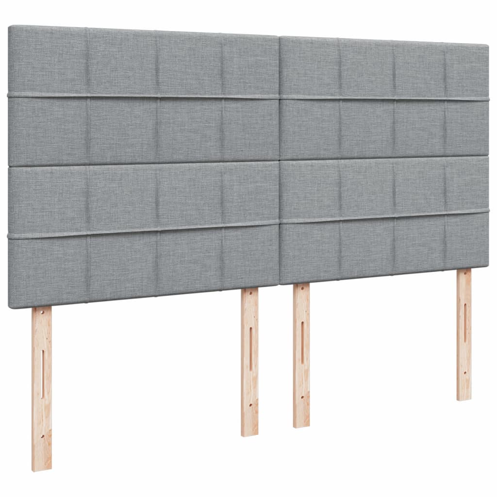 vidaXL Κρεβάτι Boxspring με Στρώμα Ανοιχτό Γκρι 200x200 εκ. Υφασμάτινο