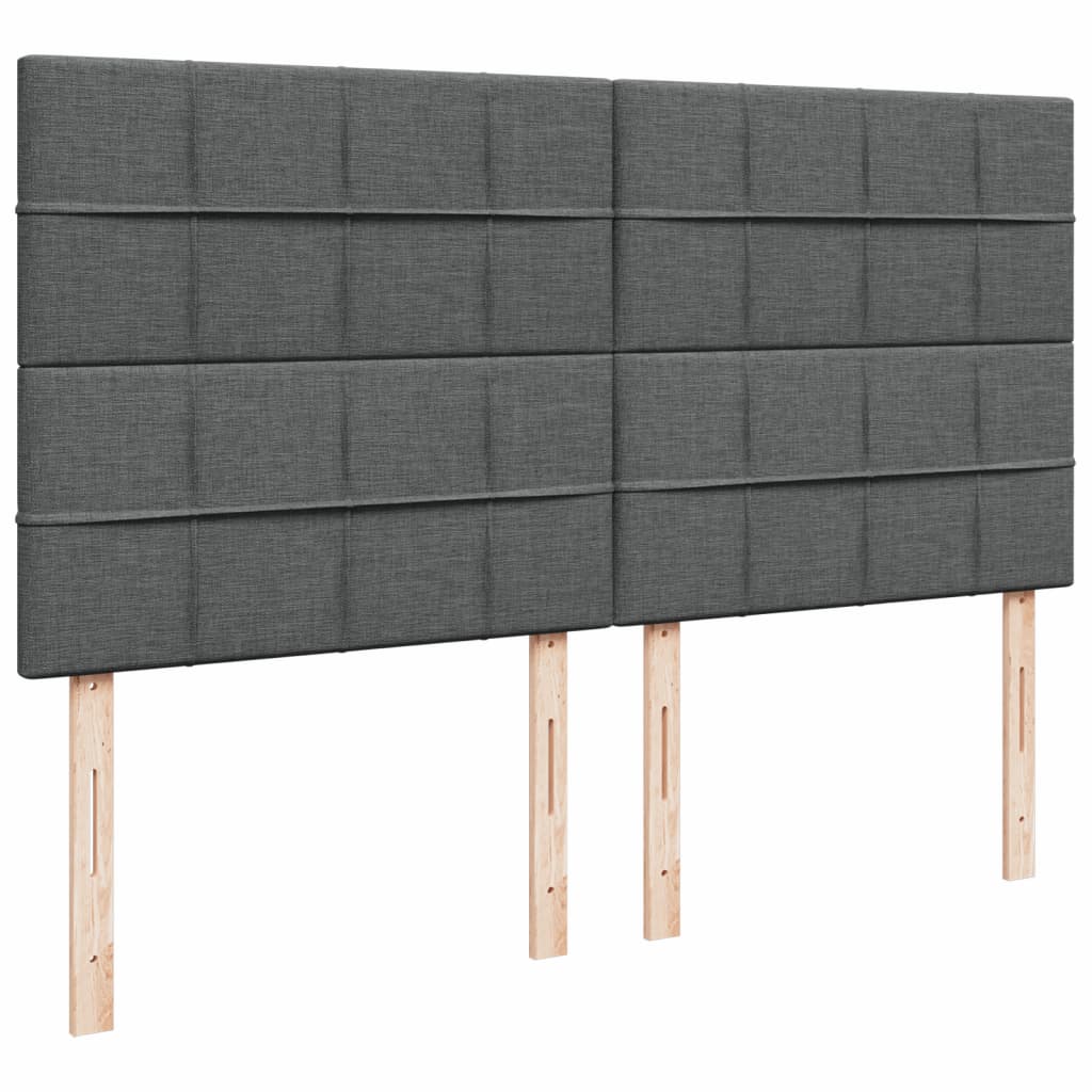 vidaXL Κρεβάτι Boxspring με Στρώμα Σκούρο Γκρι 200x200 εκ. Υφασμάτινο