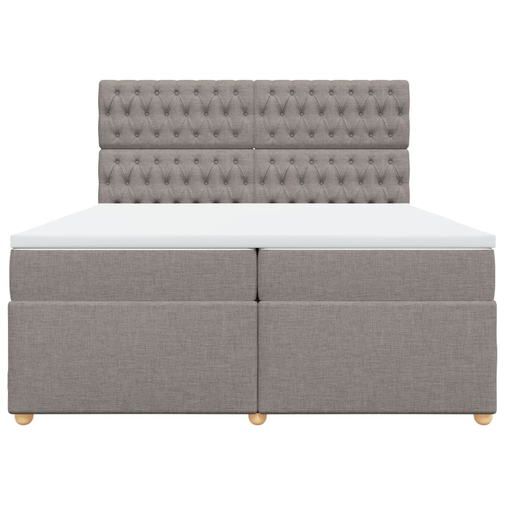 vidaXL Κρεβάτι Boxspring με Στρώμα Taupe 200x200 εκ. Υφασμάτινο