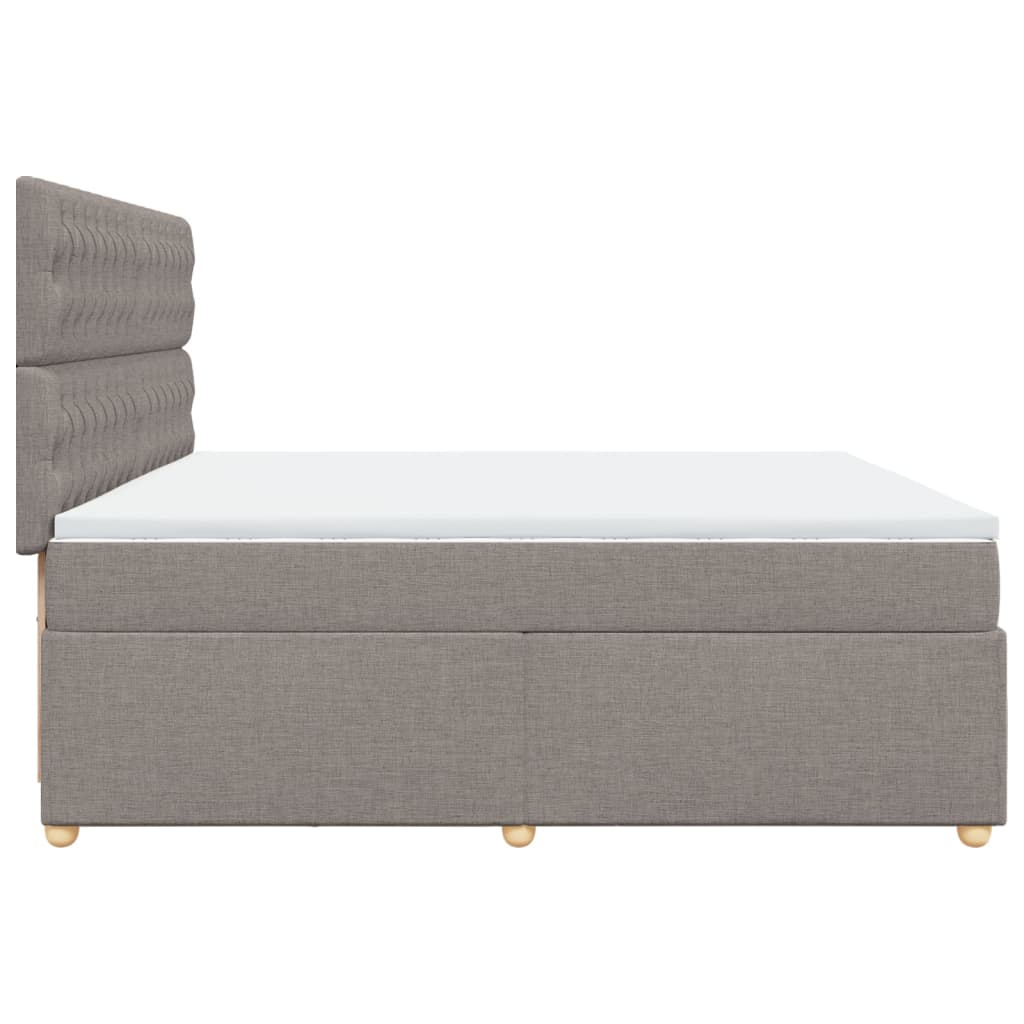 vidaXL Κρεβάτι Boxspring με Στρώμα Taupe 200x200 εκ. Υφασμάτινο
