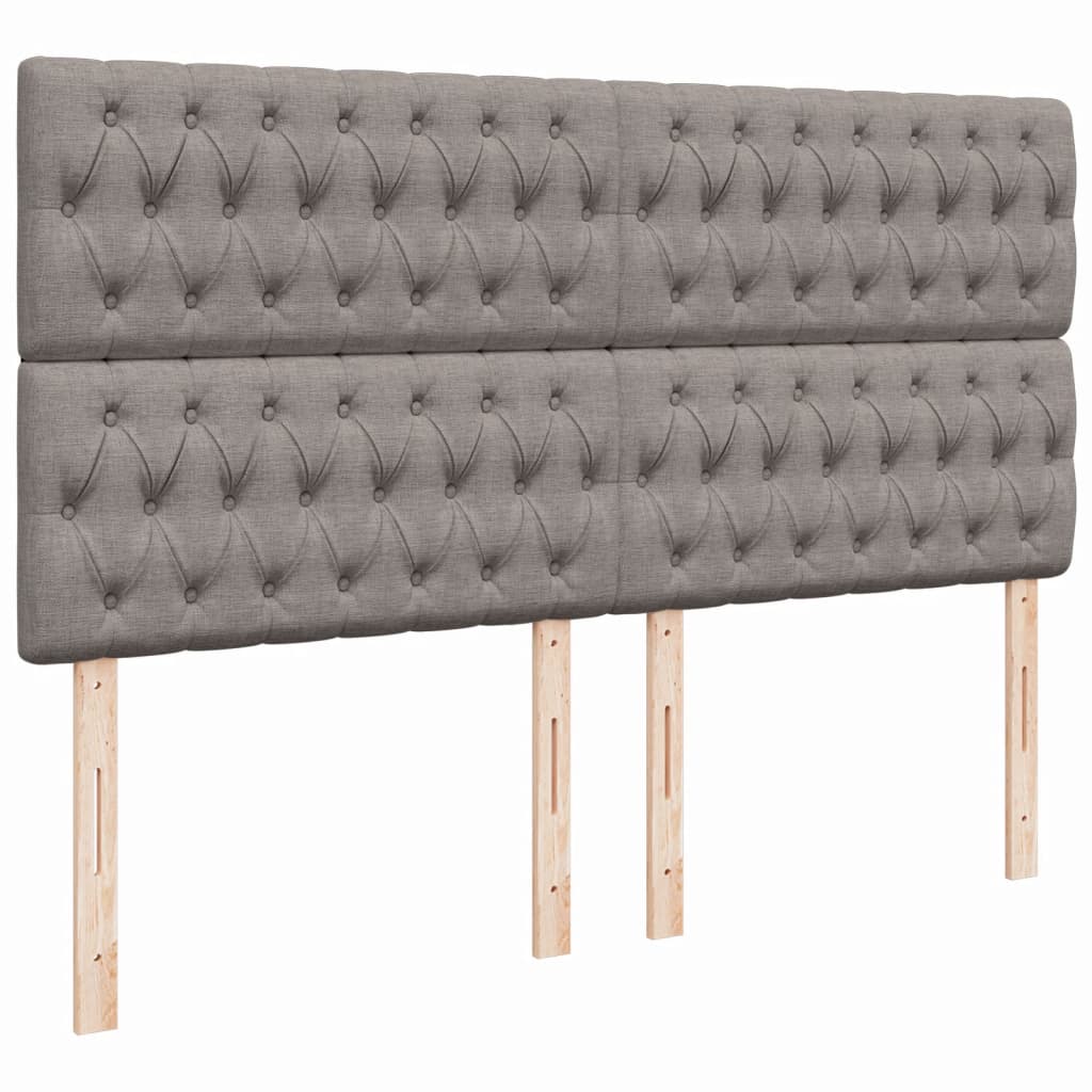 vidaXL Κρεβάτι Boxspring με Στρώμα Taupe 200x200 εκ. Υφασμάτινο