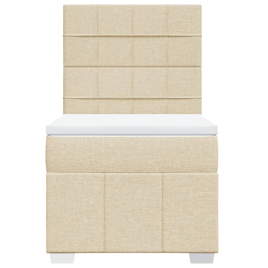 vidaXL Κρεβάτι Boxspring με Στρώμα Κρεμ 80 x 200 εκ. Υφασμάτινο