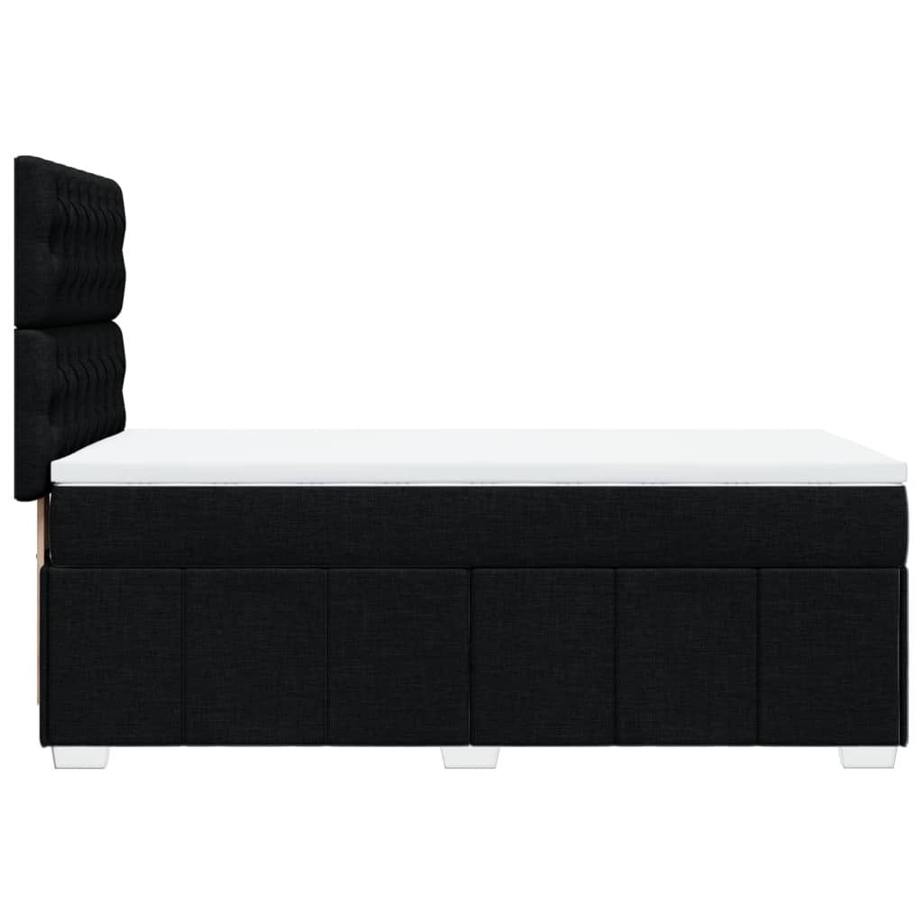 vidaXL Κρεβάτι Boxspring με Στρώμα Μαύρο 80 x 200 εκ. Υφασμάτινο