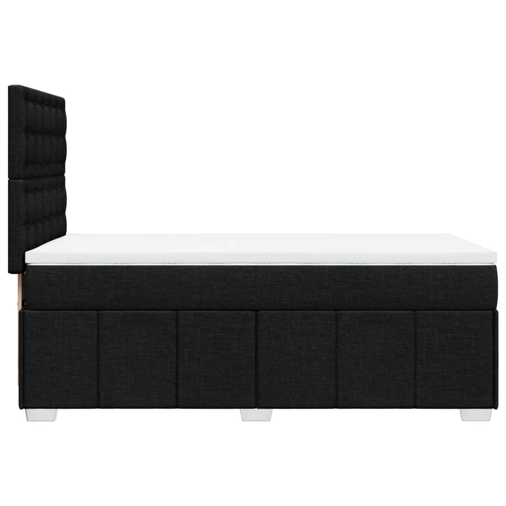 vidaXL Κρεβάτι Boxspring με Στρώμα Μαύρο 80 x 200 εκ. Υφασμάτινο