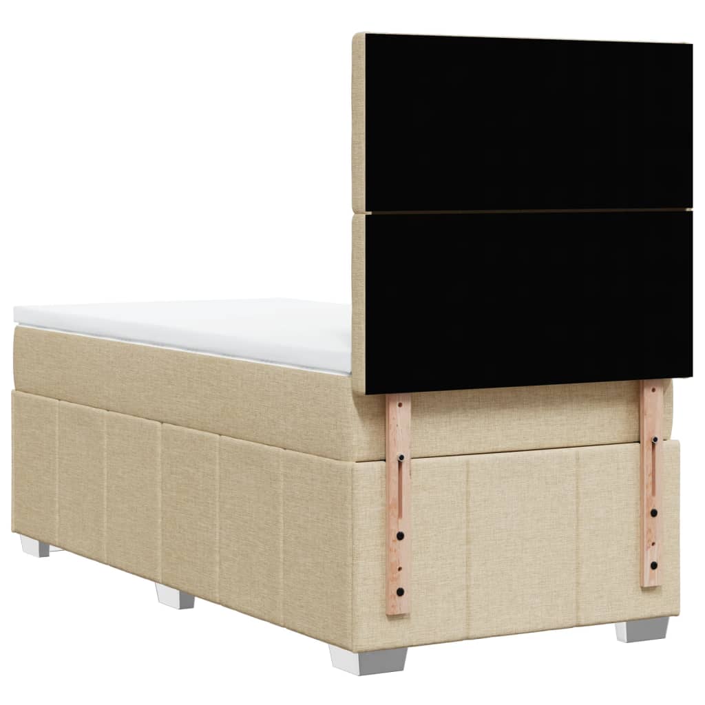 vidaXL Κρεβάτι Boxspring με Στρώμα Κρεμ 80 x 200 εκ. Υφασμάτινο