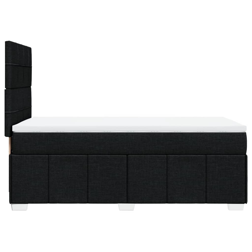 vidaXL Κρεβάτι Boxspring με Στρώμα Μαύρο 90x190 εκ.Υφασμάτινο