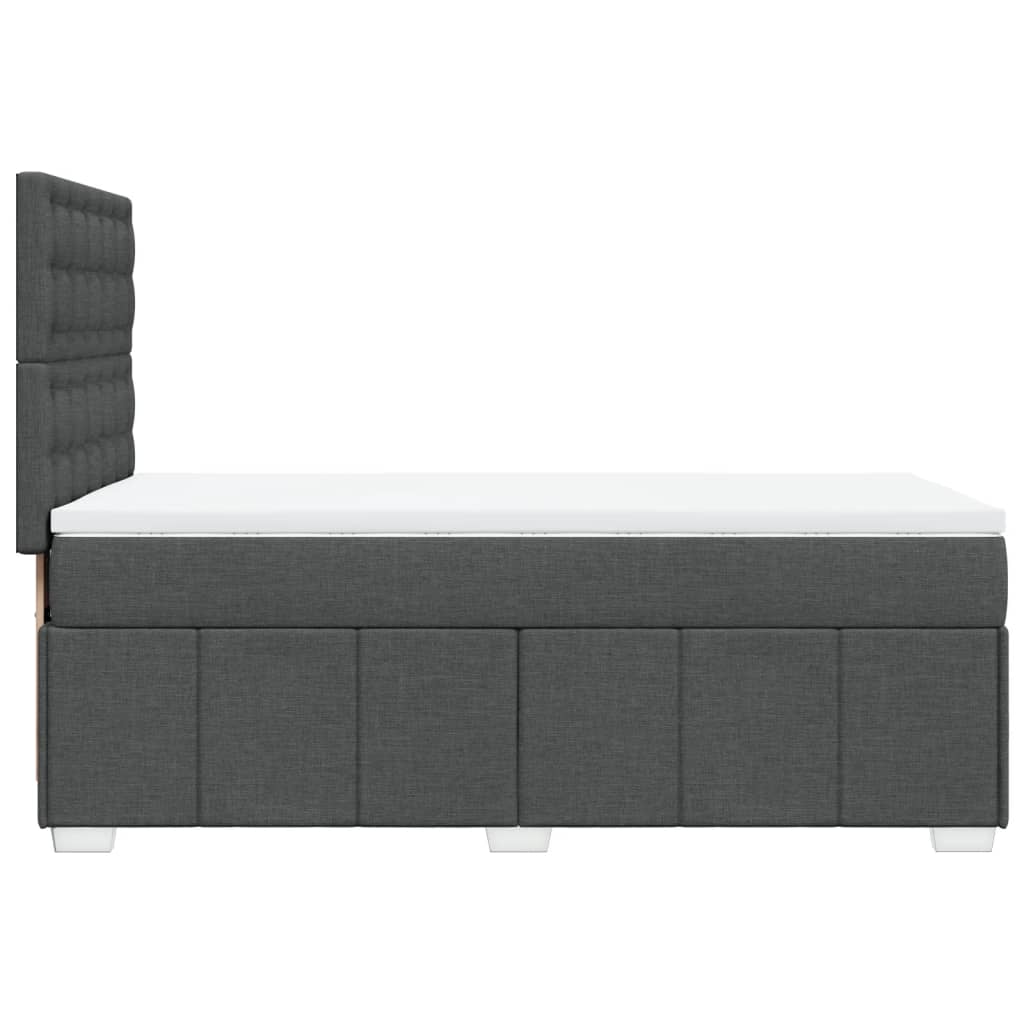 vidaXL Κρεβάτι Boxspring με Στρώμα Σκούρο Γκρι 90x190 εκ. Υφασμάτινο