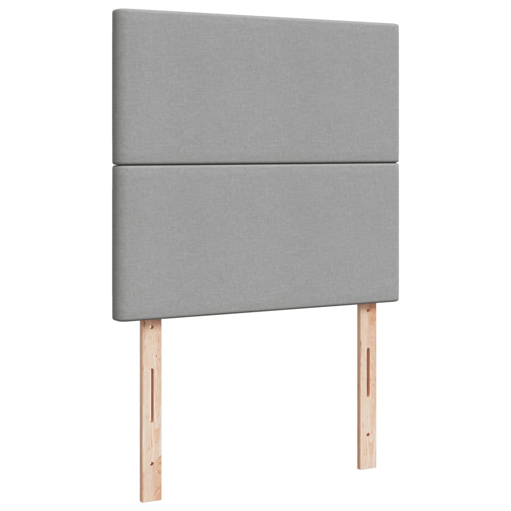 vidaXL Κρεβάτι Boxspring με Στρώμα Ανοιχτό Γκρι 90x200 εκ. Υφασμάτινο