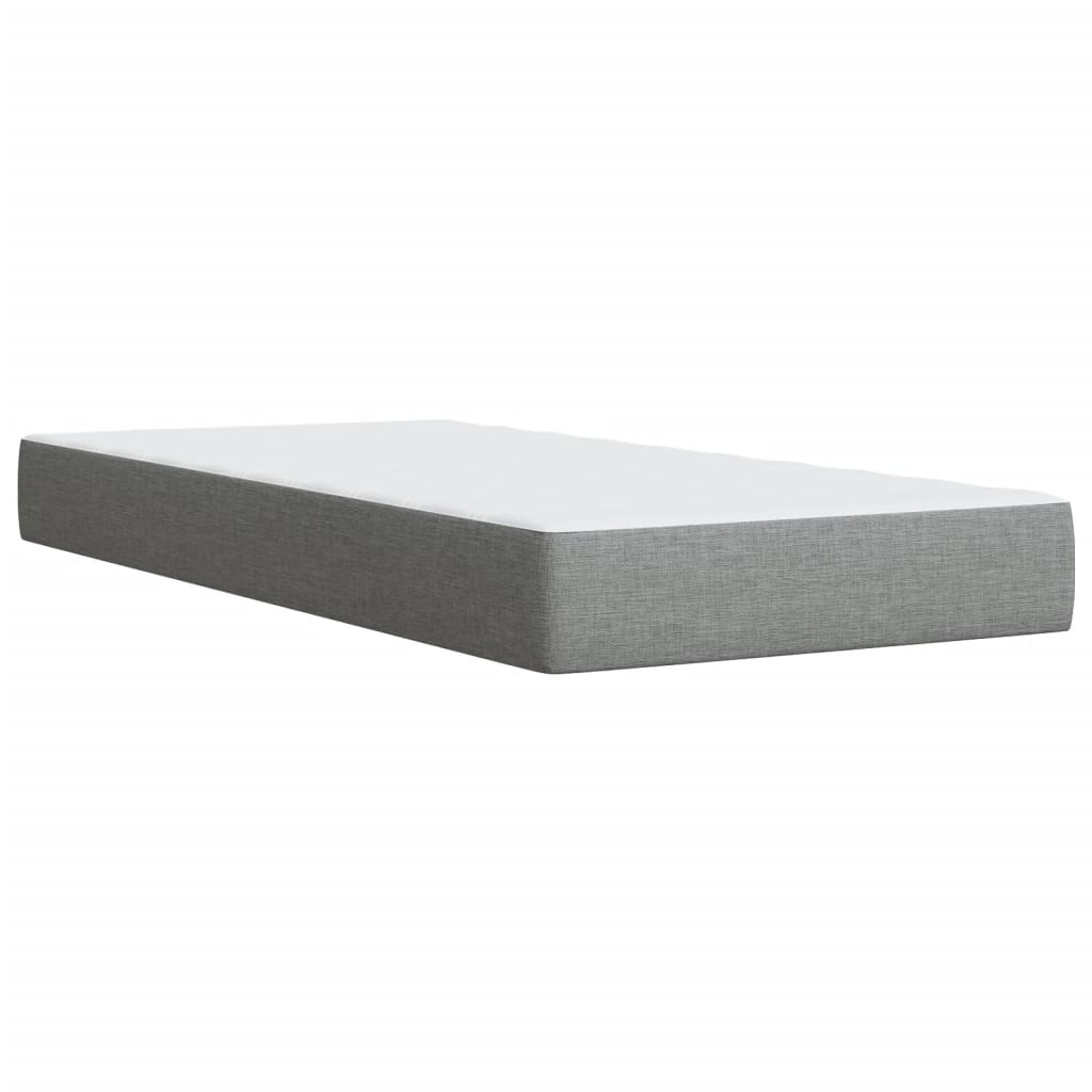 vidaXL Κρεβάτι Boxspring με Στρώμα Ανοιχτό Γκρι 90x200 εκ. Υφασμάτινο