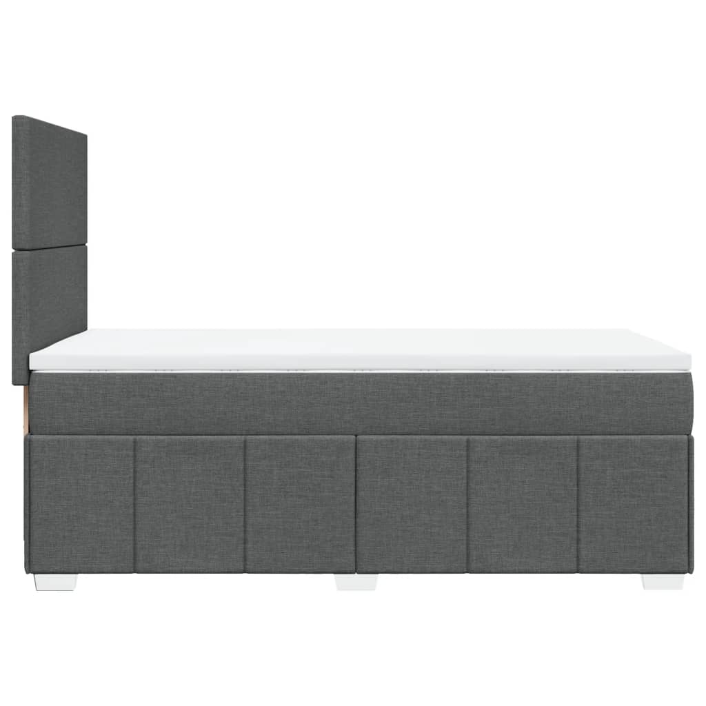vidaXL Κρεβάτι Boxspring με Στρώμα Σκούρο Γκρι 90x200 εκ. Υφασμάτινο