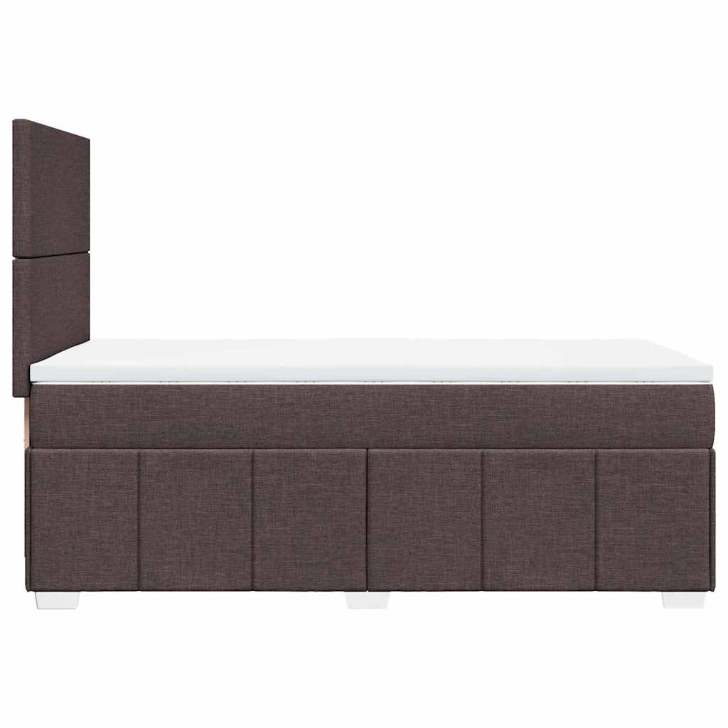 vidaXL Κρεβάτι Boxspring με Στρώμα Σκούρο Καφέ 90x200 εκ. Υφασμάτινο