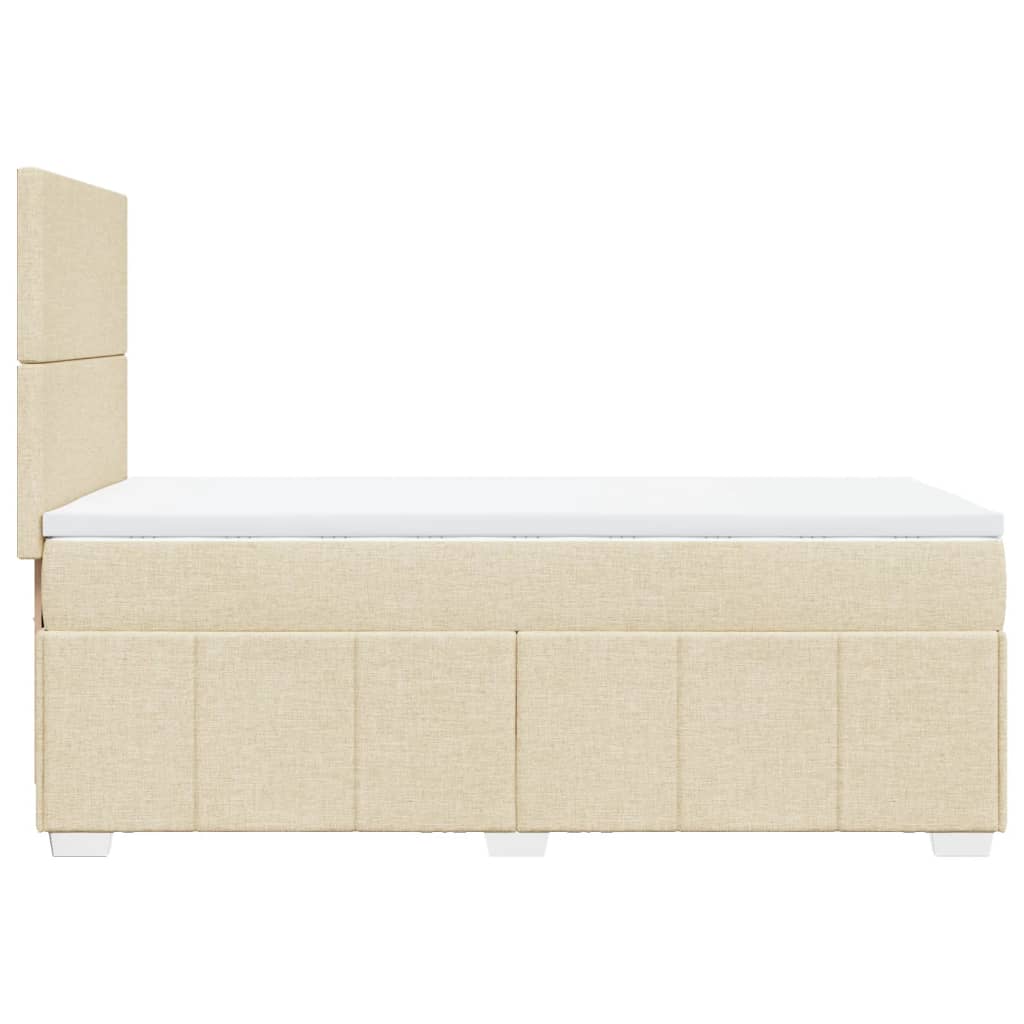 vidaXL Κρεβάτι Boxspring με Στρώμα Κρεμ 90x200 εκ.Υφασμάτινο