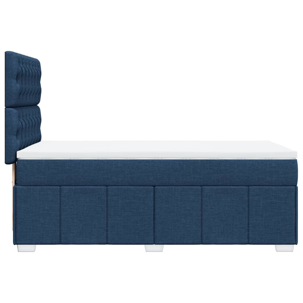 vidaXL Κρεβάτι Boxspring με Στρώμα Μπλε 90x200 εκ.Υφασμάτινο