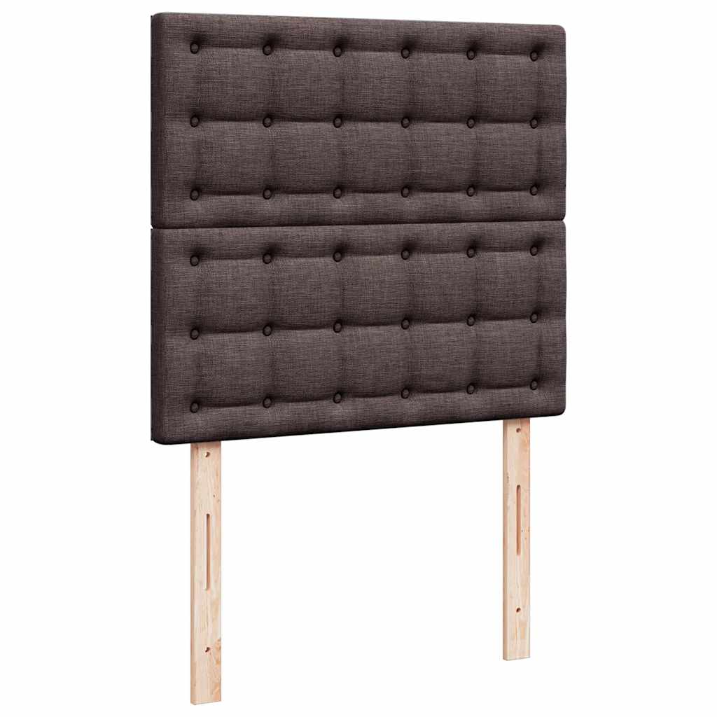 vidaXL Κρεβάτι Boxspring με Στρώμα Σκούρο Καφέ 90x200 εκ. Υφασμάτινο