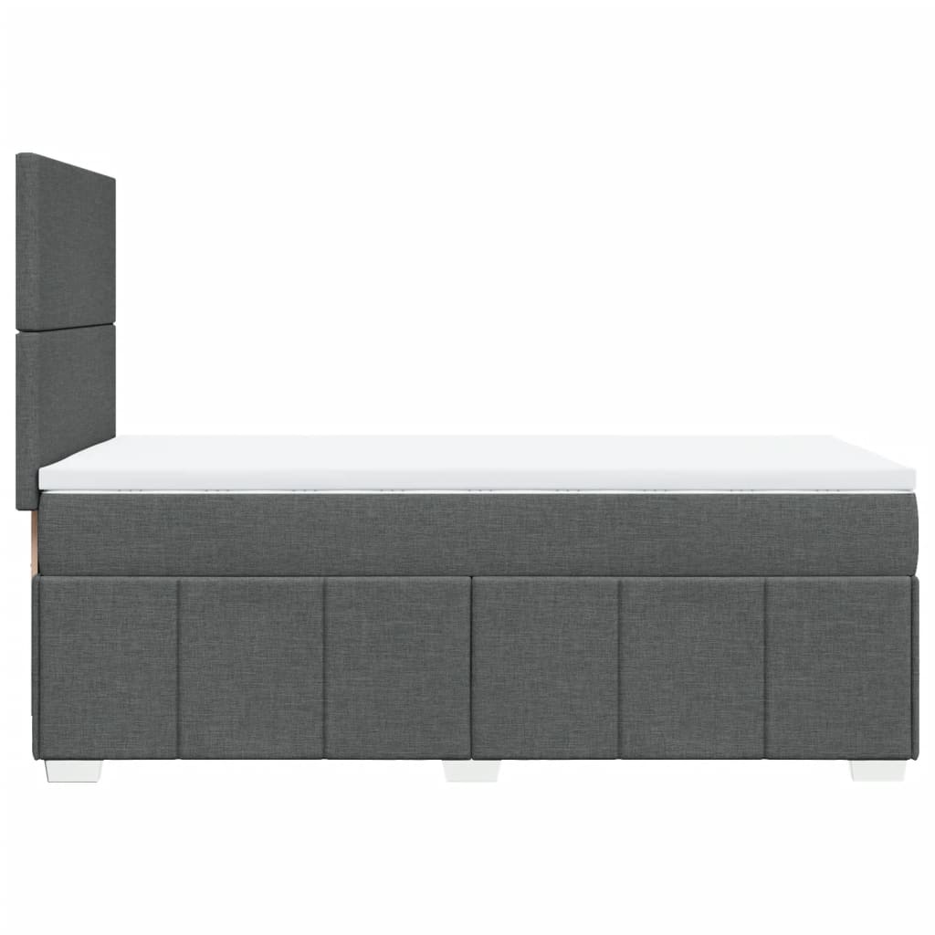 vidaXL Κρεβάτι Boxspring με Στρώμα Σκούρο Γκρι 100x200 εκ. Υφασμάτινο