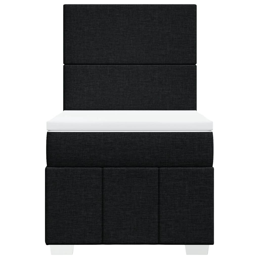 vidaXL Κρεβάτι Boxspring με Στρώμα Μαύρο 100 x 200 εκ. Υφασμάτινο