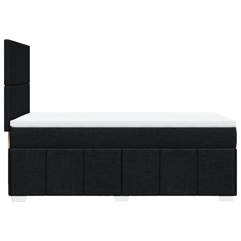 vidaXL Κρεβάτι Boxspring με Στρώμα Μαύρο 100 x 200 εκ. Υφασμάτινο