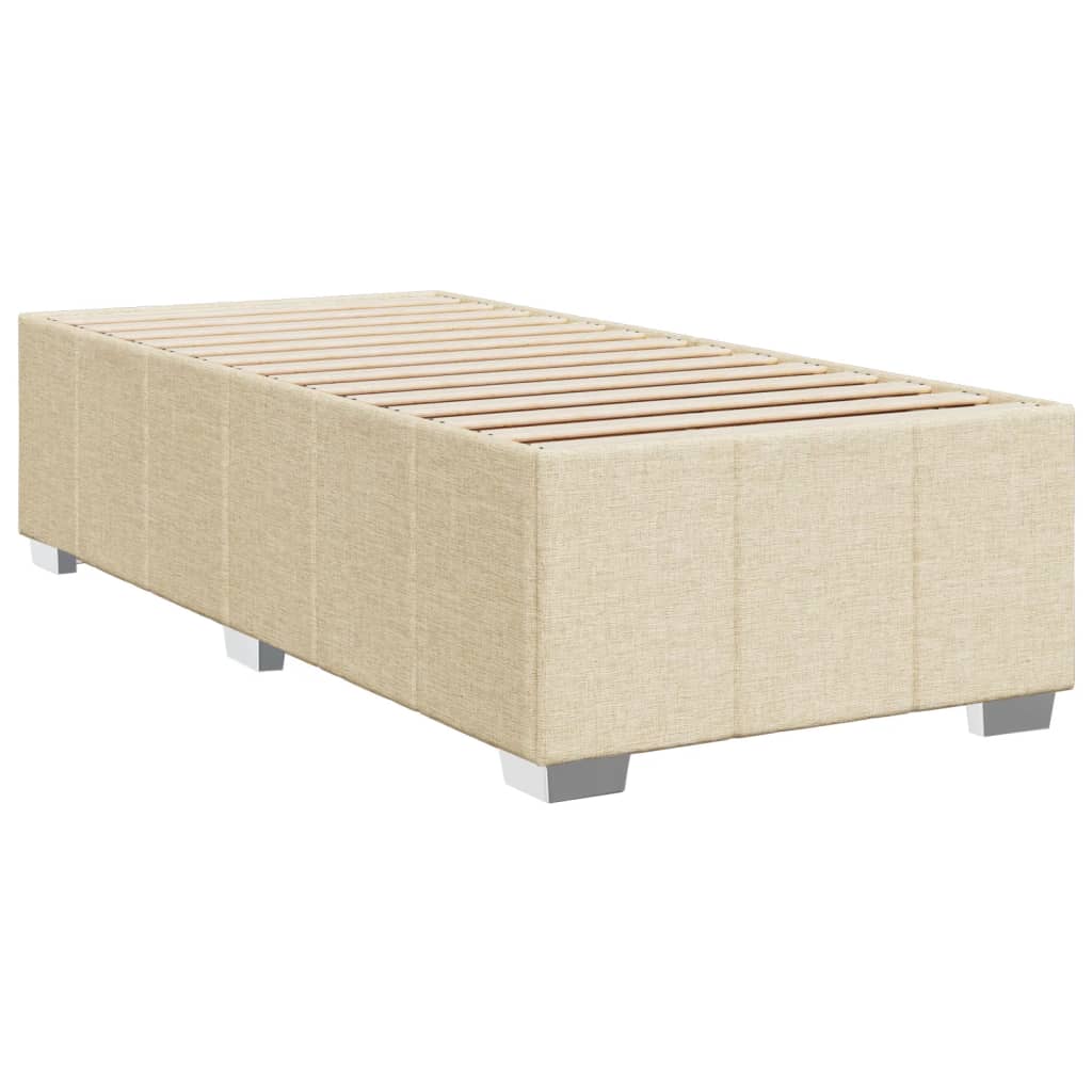 vidaXL Κρεβάτι Boxspring με Στρώμα Κρεμ 100 x 200 εκ. Υφασμάτινο