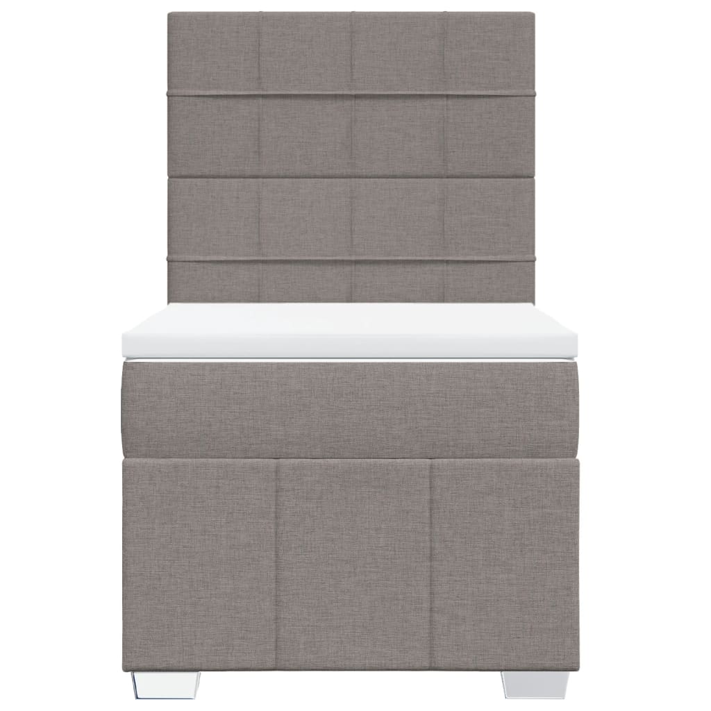 vidaXL Κρεβάτι Boxspring με Στρώμα Taupe 100 x 200 εκ. Υφασμάτινο