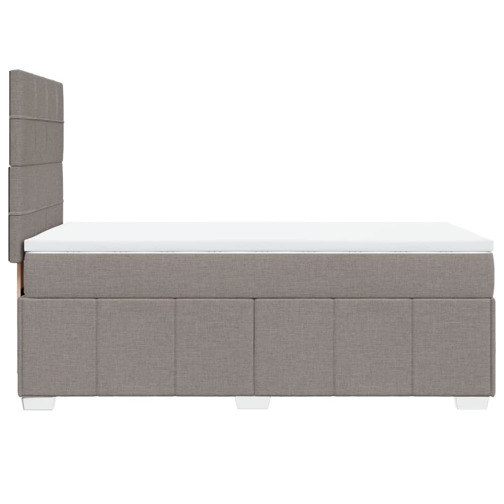vidaXL Κρεβάτι Boxspring με Στρώμα Taupe 100 x 200 εκ. Υφασμάτινο
