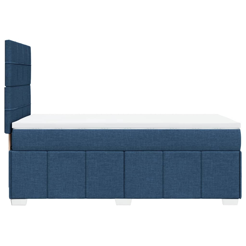 vidaXL Κρεβάτι Boxspring με Στρώμα Μπλε 100 x 200 εκ. Υφασμάτινο