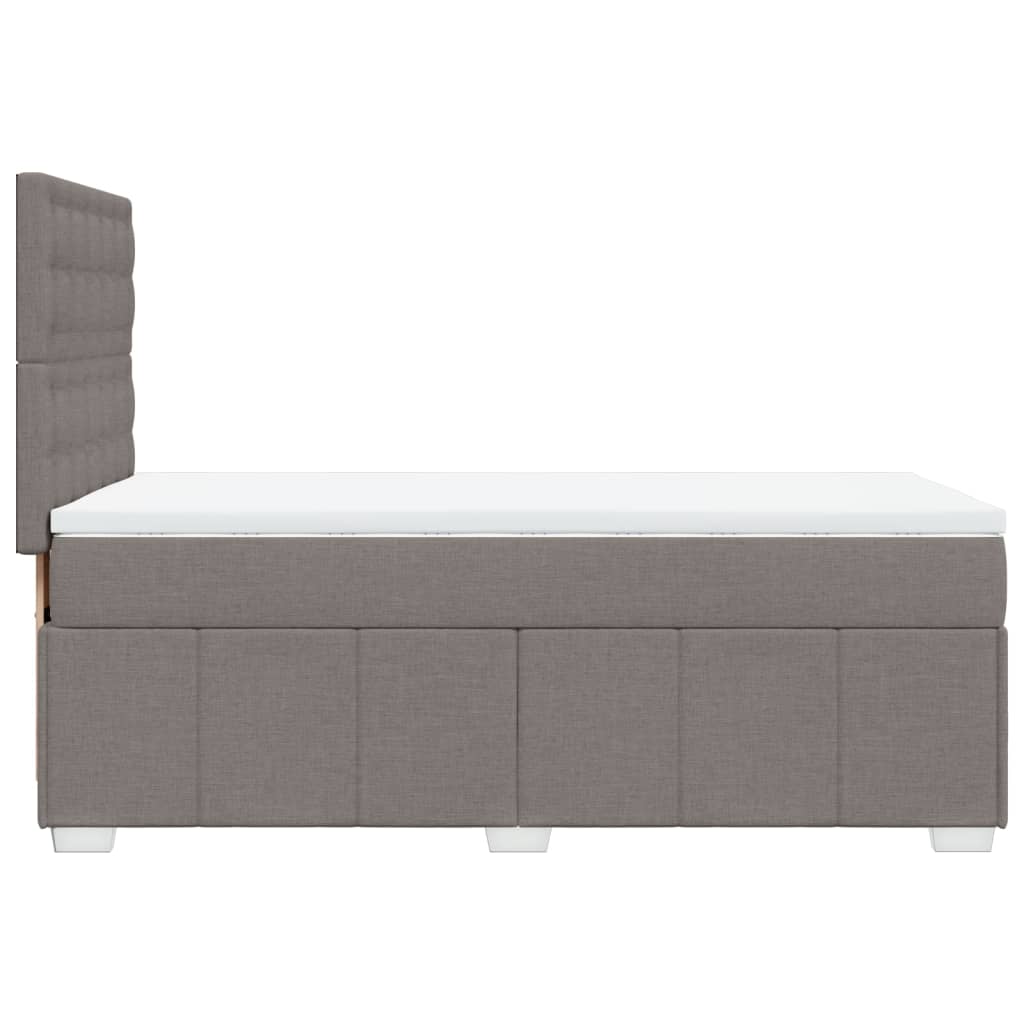 vidaXL Κρεβάτι Boxspring με Στρώμα Taupe 100 x 200 εκ. Υφασμάτινο