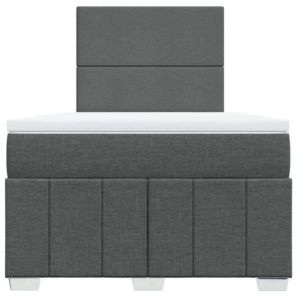 vidaXL Κρεβάτι Boxspring με Στρώμα Σκούρο Γκρι 120x190 εκ Υφασμάτινο