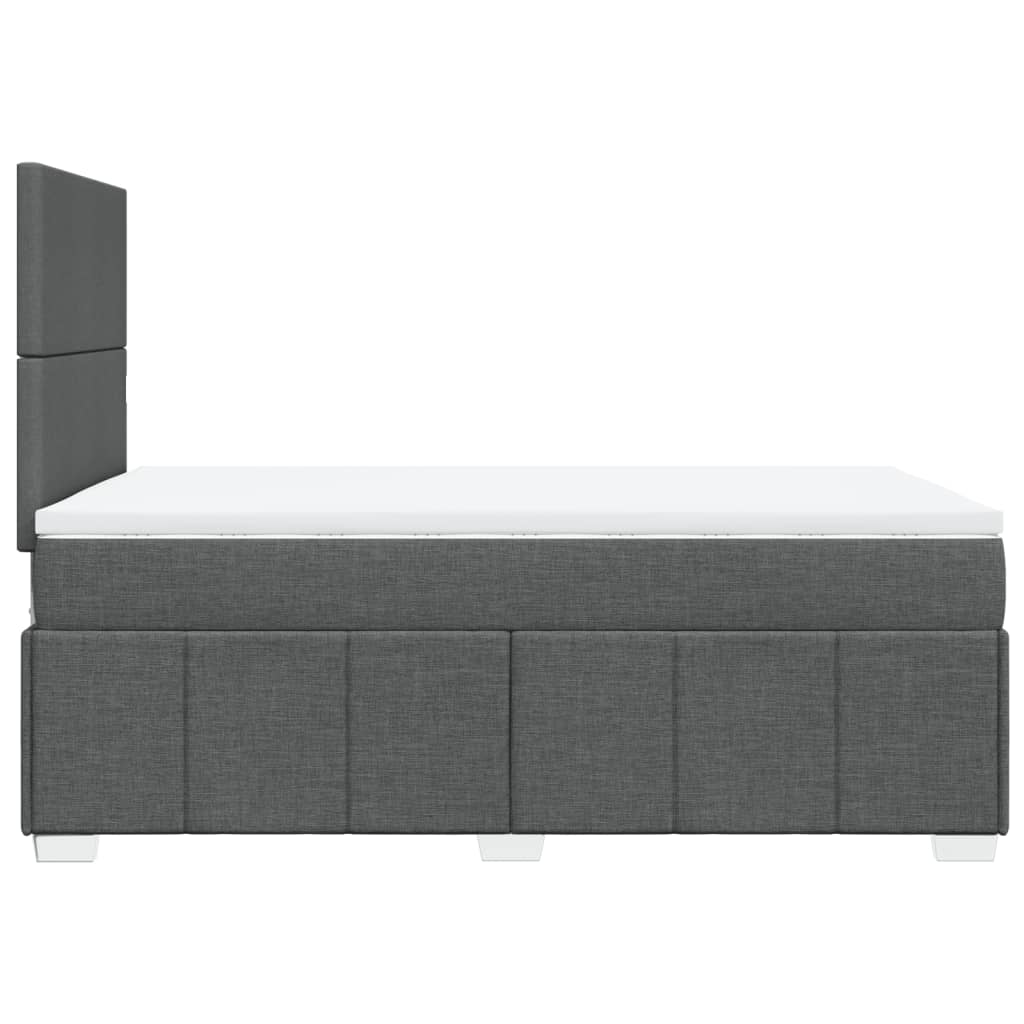 vidaXL Κρεβάτι Boxspring με Στρώμα Σκούρο Γκρι 120x190 εκ Υφασμάτινο