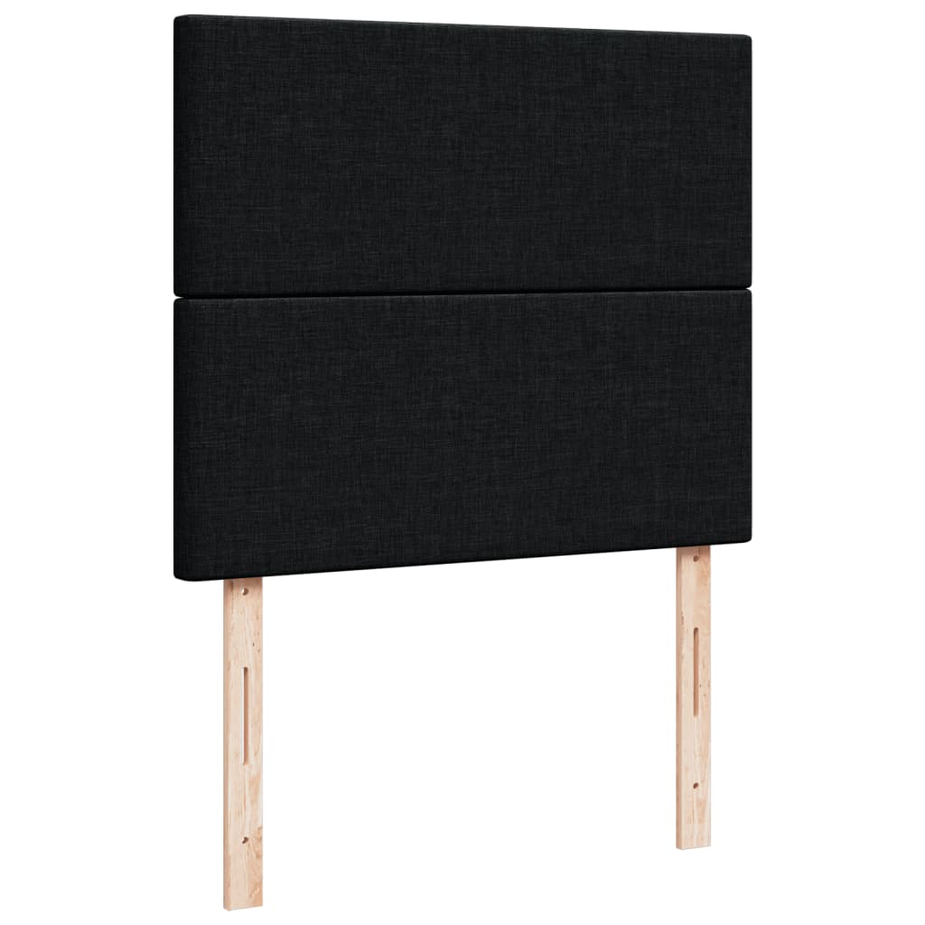 vidaXL Κρεβάτι Boxspring με Στρώμα Μαύρο 120x190 εκ. Υφασμάτινο