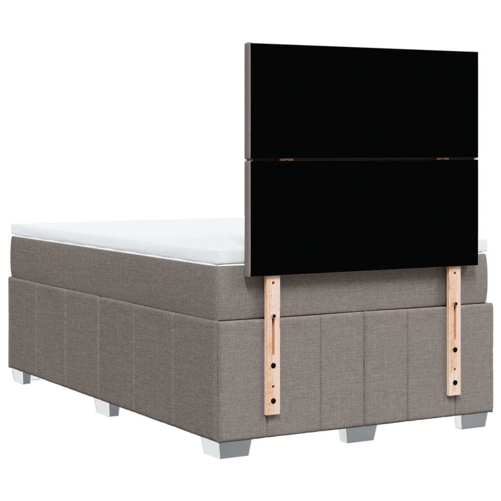 vidaXL Κρεβάτι Boxspring με Στρώμα Taupe 120x190 εκ. Υφασμάτινο