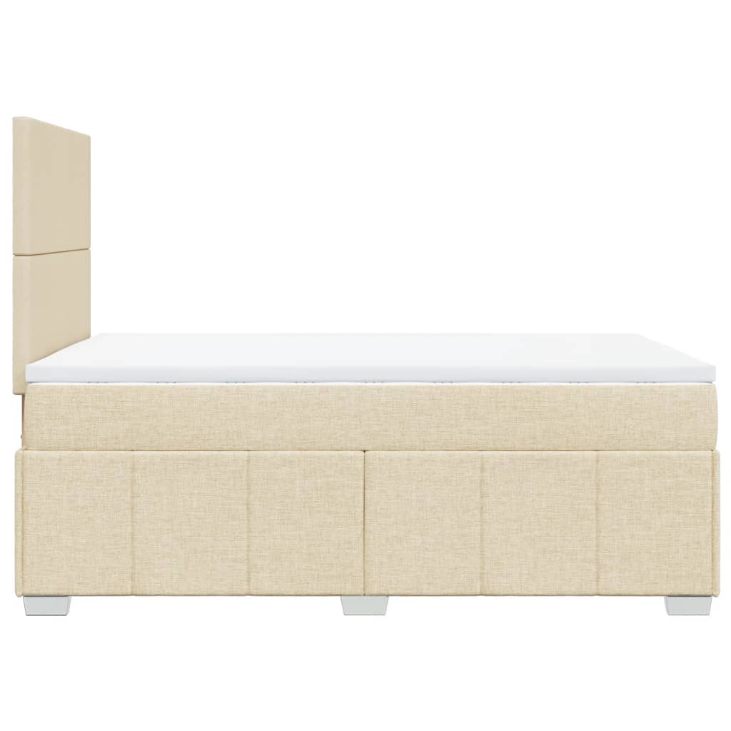 vidaXL Κρεβάτι Boxspring με Στρώμα Κρεμ 120x190 εκ. Υφασμάτινο