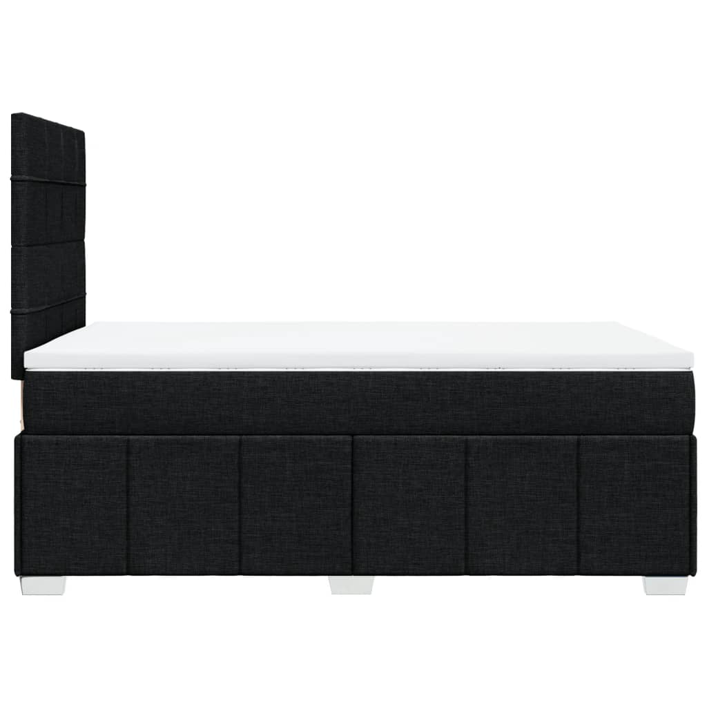 vidaXL Κρεβάτι Boxspring με Στρώμα Μαύρο 120x190 εκ. Υφασμάτινο