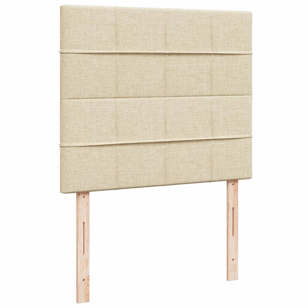 vidaXL Κρεβάτι Boxspring με Στρώμα Κρεμ 120x190 εκ. Υφασμάτινο