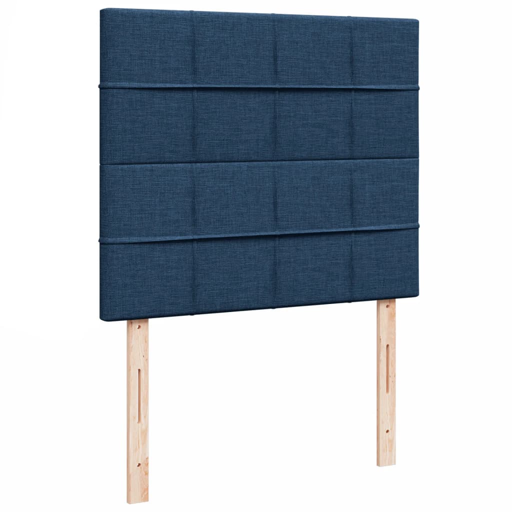 vidaXL Κρεβάτι Boxspring με Στρώμα Μπλε 120x190 εκ. Υφασμάτινο