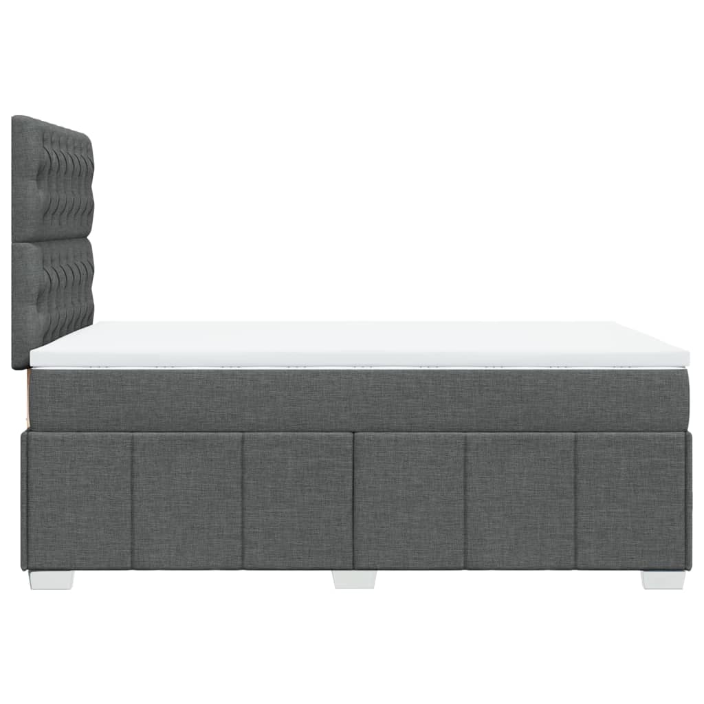 vidaXL Κρεβάτι Boxspring με Στρώμα Σκούρο Γκρι 120x190 εκ Υφασμάτινο